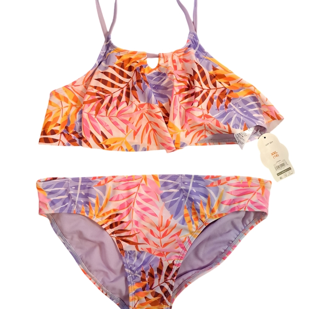 Wonder Nation girls swimsuit size 18 xxl New With Tag 2pc